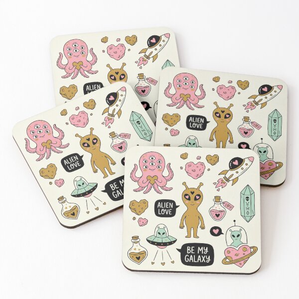 Item preview, Be My Galaxy Alien Love Cute Sci-Fi Sticker Sheet designed and sold by zzz888.