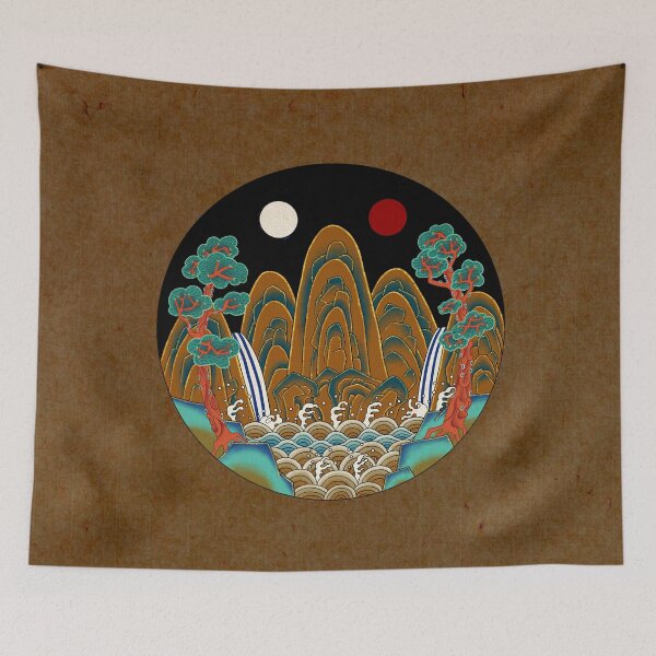 Item preview, Korean Folk Art: The Royal Sun, Moon, and Five Peaks H  designed and sold by QamarART Paintings.