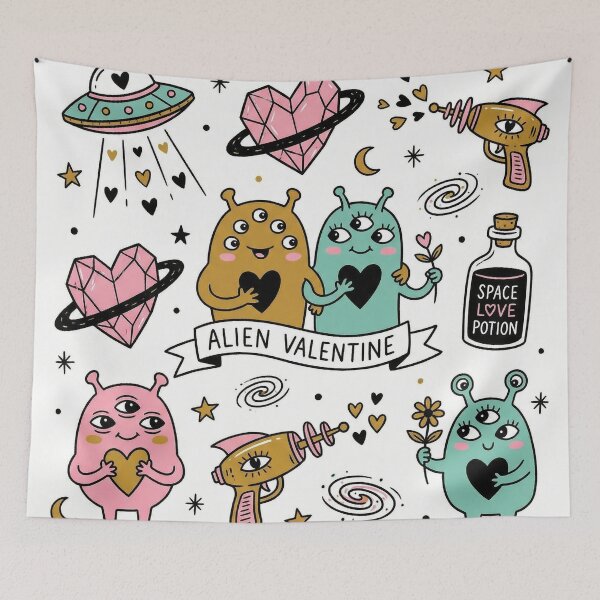 Item preview, Alien Valentine Space Love Potion Cute Sci-Fi Montage designed and sold by zzz888.