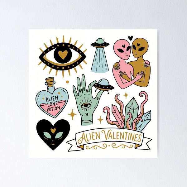 Item preview, Mystical Alien Valentine Love Potion Montage designed and sold by zzz888.