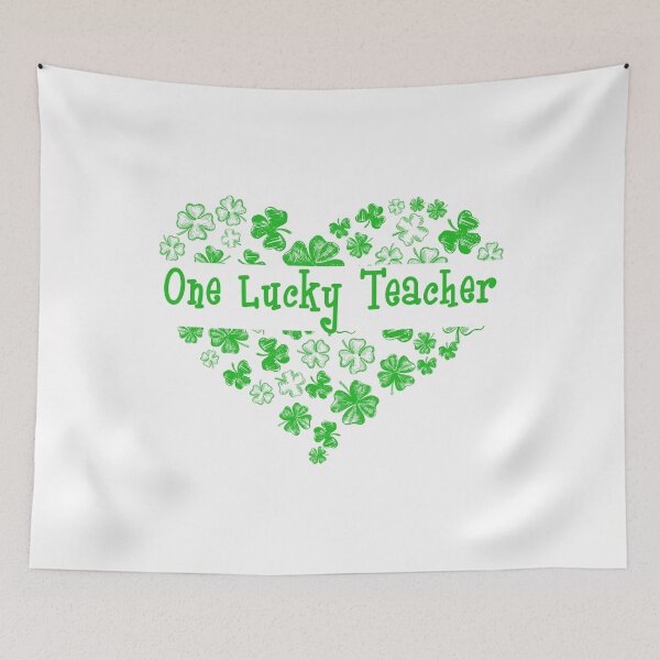 Item preview, One Lucky Teacher Heart Funny designed and sold by RoyesButler.