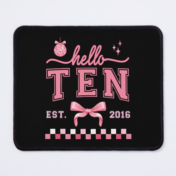 Item preview, Hello 10 Est 2016 10th Birthday Girl Cute Pink Coquette Bow designed and sold by jakaun.