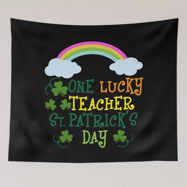 Item preview, One Lucky Teacher Heart Rainbow designed and sold by RoyesButler.