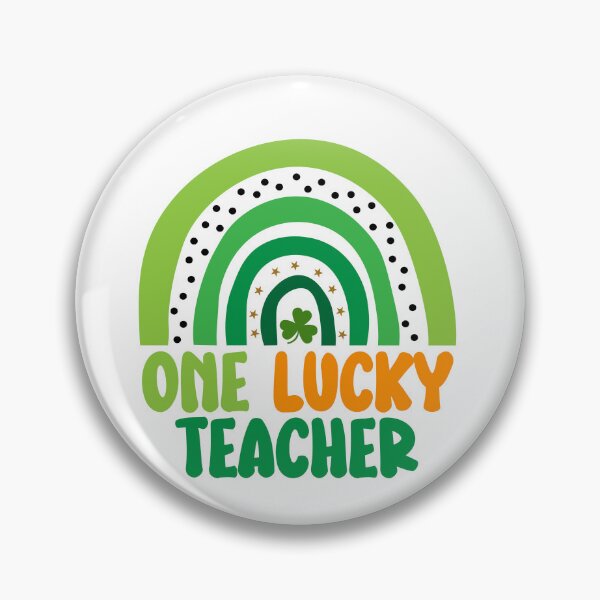 Item preview, One Lucky Teacher Heart Rainbow Funny designed and sold by RoyesButler.