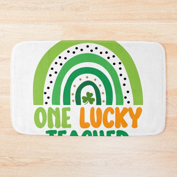 Item preview, One Lucky Teacher Heart Rainbow Funny designed and sold by RoyesButler.
