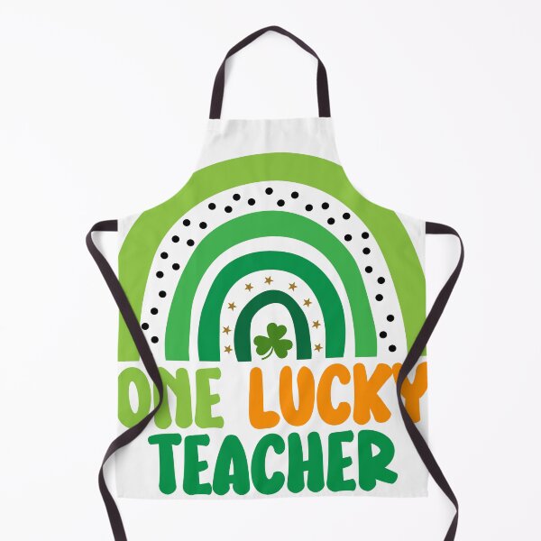 Item preview, One Lucky Teacher Heart Rainbow Funny designed and sold by RoyesButler.