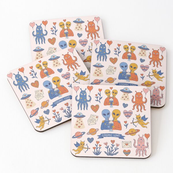 Item preview, Cosmic Love Aliens Sharing Milkshake Montage designed and sold by zzz888.