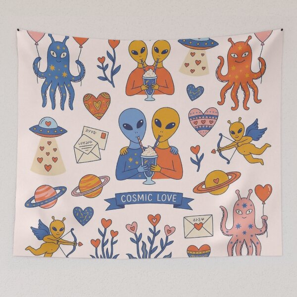 Item preview, Cosmic Love Aliens Sharing Milkshake Montage designed and sold by zzz888.
