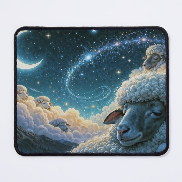 Item preview, Fluffy Sheep Sleeping in the Night Sky designed and sold by BandEstudio.