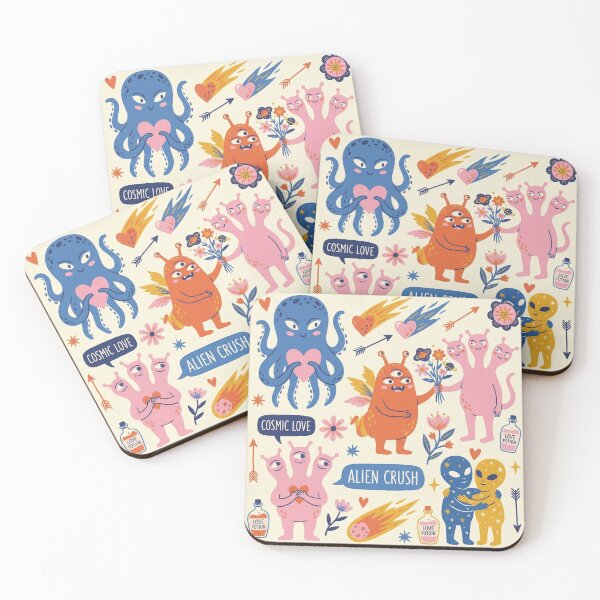 Item preview, Cosmic Love Alien Crush Cute Sci-Fi Montage designed and sold by zzz888.