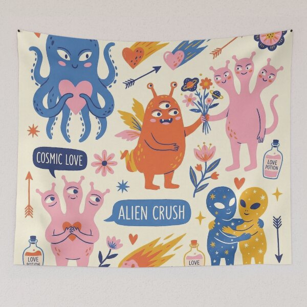 Item preview, Cosmic Love Alien Crush Cute Sci-Fi Montage designed and sold by zzz888.