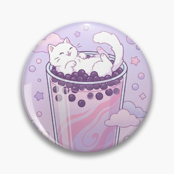Item preview, Cute Cat Rolling in Boba Pearls - Boba Bae Aesthetic designed and sold by NonditStudio.