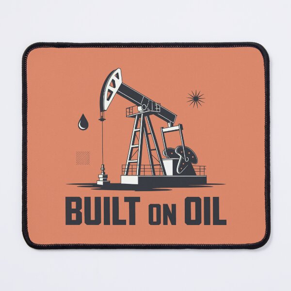 Item preview, Built on Oil Industrial Pumpjack Vintage Retro Petroleum Engineering Art designed and sold by SplashTastic.
