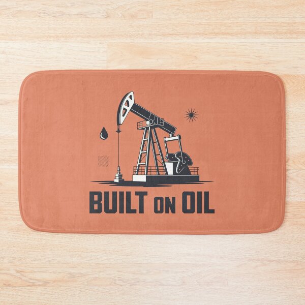 Item preview, Built on Oil Industrial Pumpjack Vintage Retro Petroleum Engineering Art designed and sold by SplashTastic.