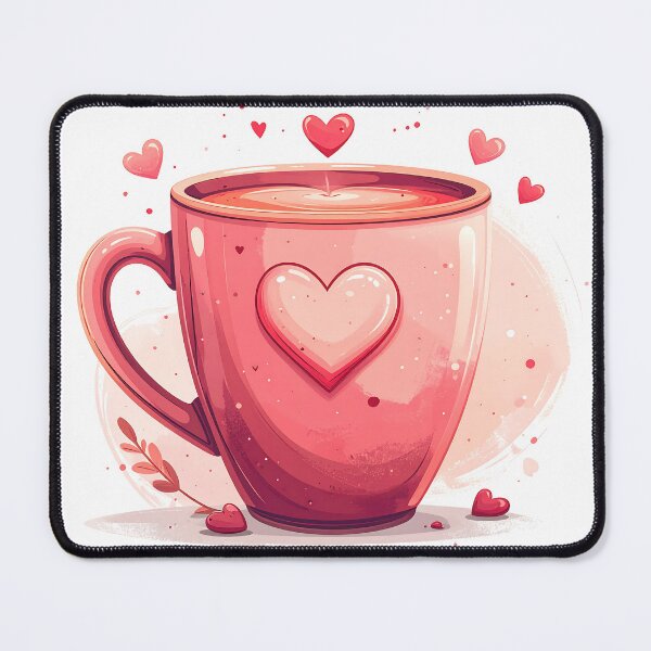 Item preview, Pink Coffee Mug with Heart – Cute Valentine Illustration designed and sold by Beamiverse.