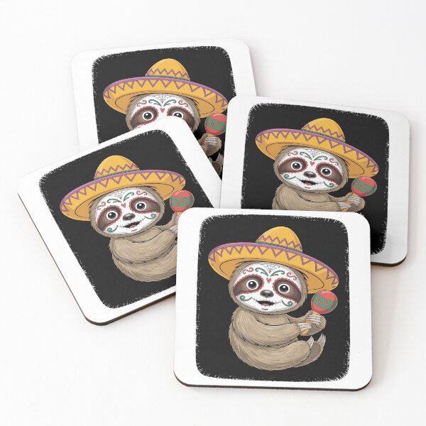 Item preview, Sugar Skull Sloth Sombrero Cinco De Mayo Day Of Dead designed and sold by catsdothingz.