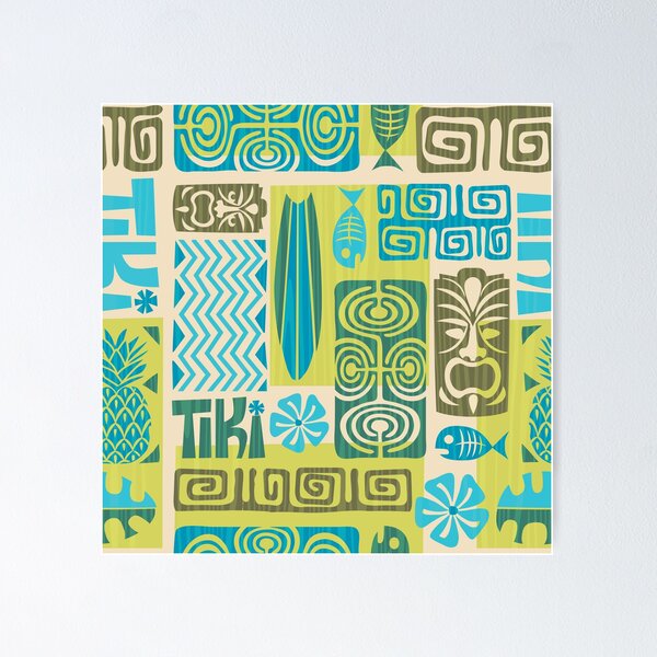Item preview, Tiki Time Luau Party Pattern designed and sold by Pink Pineapple Works.
