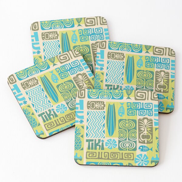 Item preview, Tiki Time Luau Party Pattern designed and sold by Pink Pineapple Works.