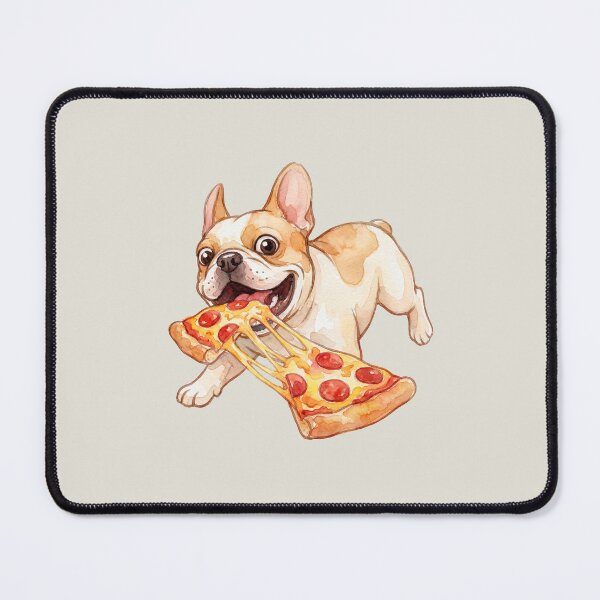 Item preview, Watercolor Dog Eating Pizza – Cute Food Lover Pet Art designed and sold by Verycutethings.