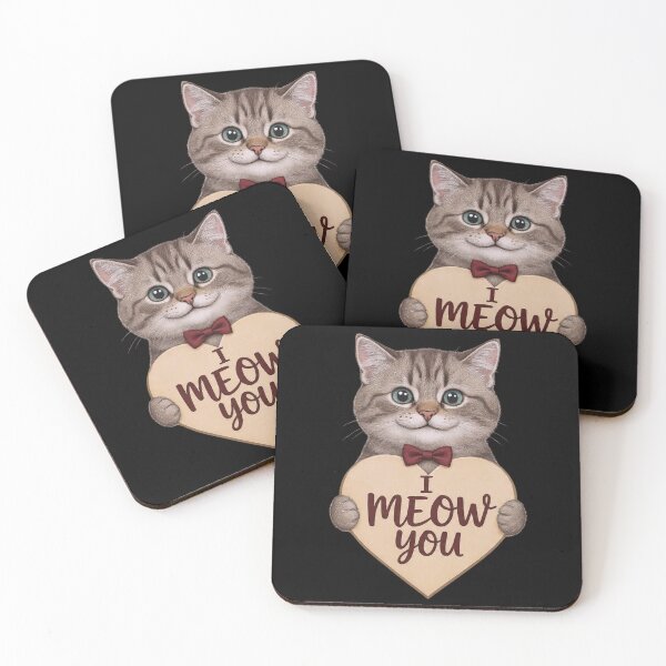 Item preview, Cute Cat Valentines Day Quote I Meow You designed and sold by PluffyPanda.