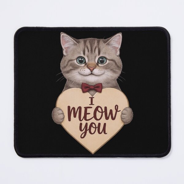 Item preview, Cute Cat Valentines Day Quote I Meow You designed and sold by PluffyPanda.