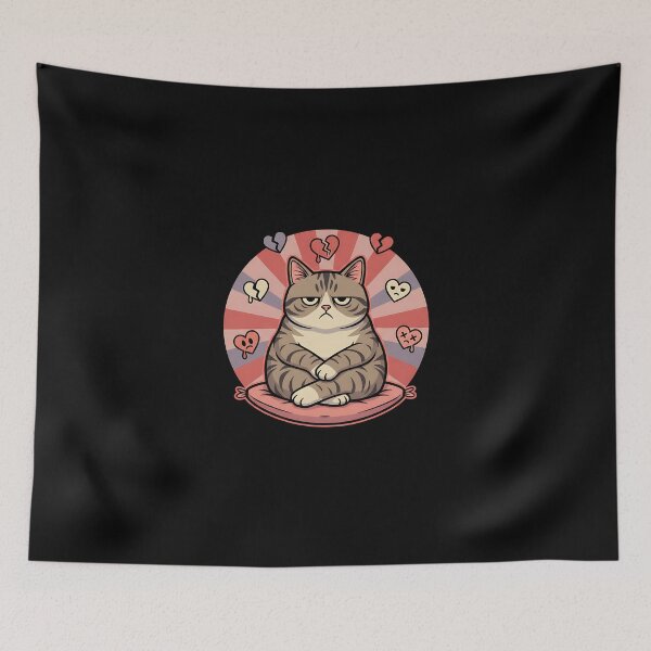 Item preview, Bruh Japanese Cat Valentine – Love Is Exhausting designed and sold by SWEET-TINAPAY.