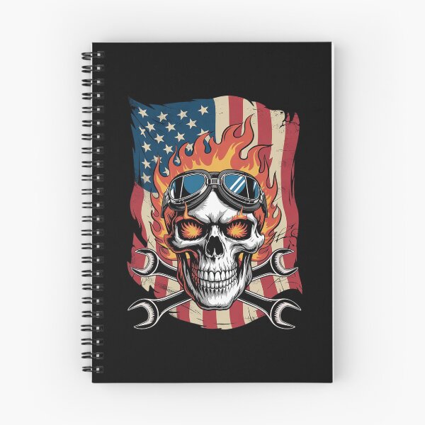 Item preview, Mechanic Handyman Fire Skull American Flag Tools Wrench designed and sold by MythWoot.