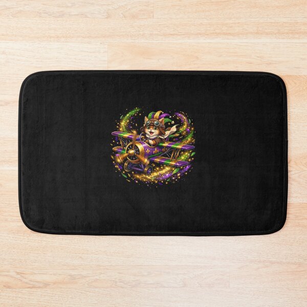 Item preview, Cat Pilot Mardi Gras Flying Festival Adventure Art designed and sold by SWEET-TINAPAY.