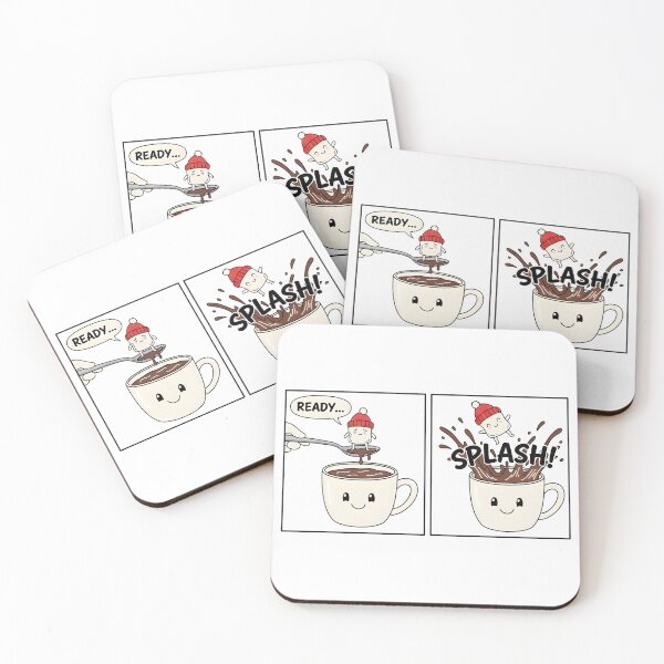 Item preview, Happy Marshmallow Jumps into Hot Chocolate Splash designed and sold by Clay Artista.