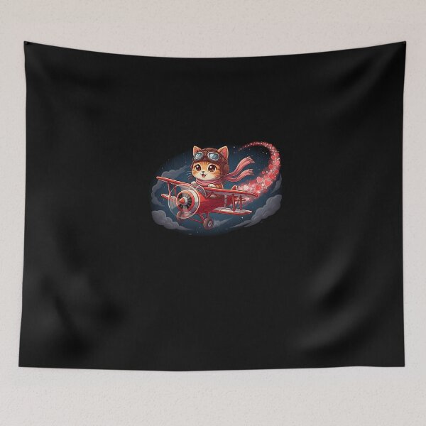 Item preview, Cute Cat Pilot Valentine Flying Adventure Art designed and sold by SWEET-TINAPAY.