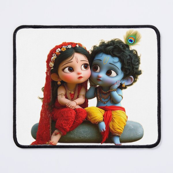 Item preview, Cute Radha Krishna Divine Love Chibi Sticker designed and sold by Dikons.