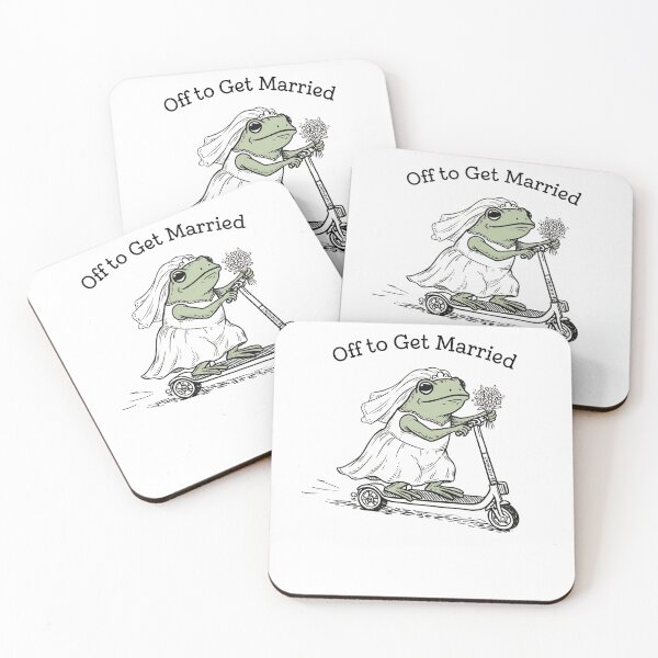 Item preview, Off To Get Married Wife Frog Toad Bride On Scooter Wife To Be Wedding designed and sold by pansak.