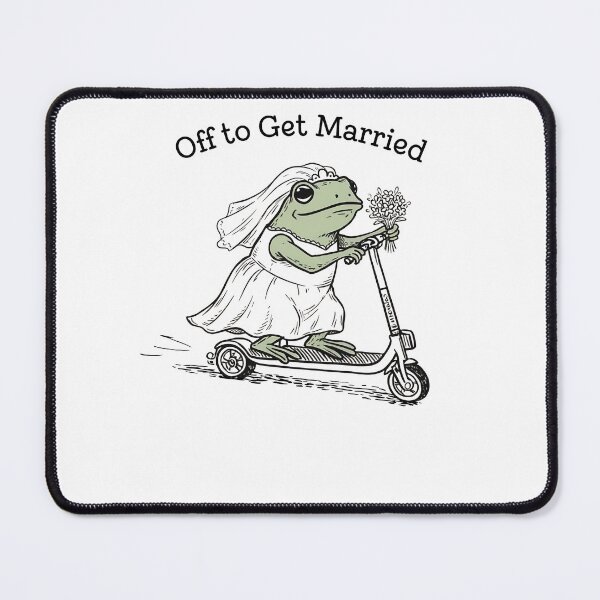 Item preview, Off To Get Married Wife Frog Toad Bride On Scooter Wife To Be Wedding designed and sold by pansak.