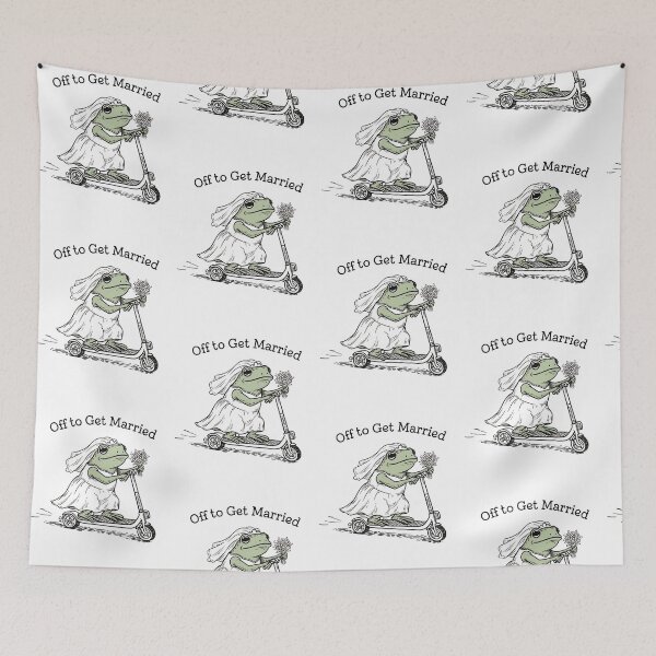 Item preview, Off To Get Married Wife Frog Toad Bride On Scooter Wife To Be Wedding designed and sold by pansak.