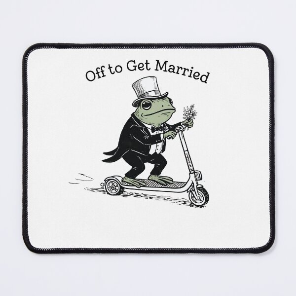 Item preview, Off To Get Married Husband Frog Toad Groom On Scooter Husband To Be Wedding designed and sold by pansak.