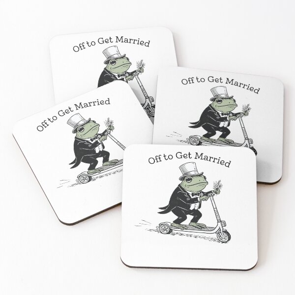 Item preview, Off To Get Married Husband Frog Toad Groom On Scooter Husband To Be Wedding designed and sold by pansak.
