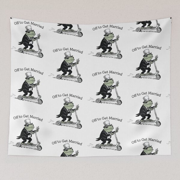 Item preview, Off To Get Married Husband Frog Toad Groom On Scooter Husband To Be Wedding designed and sold by pansak.