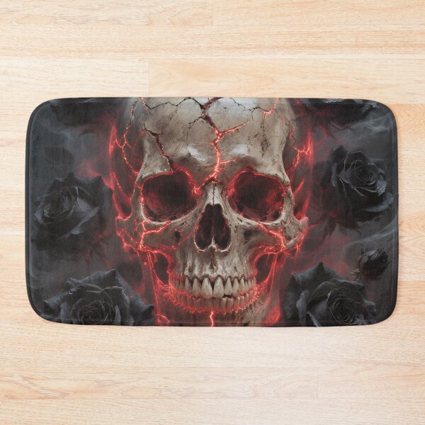 Item preview, Crimson Gothic Skull with Black Roses – Dark Fantasy Gothic Art designed and sold by cr6zym1nd.