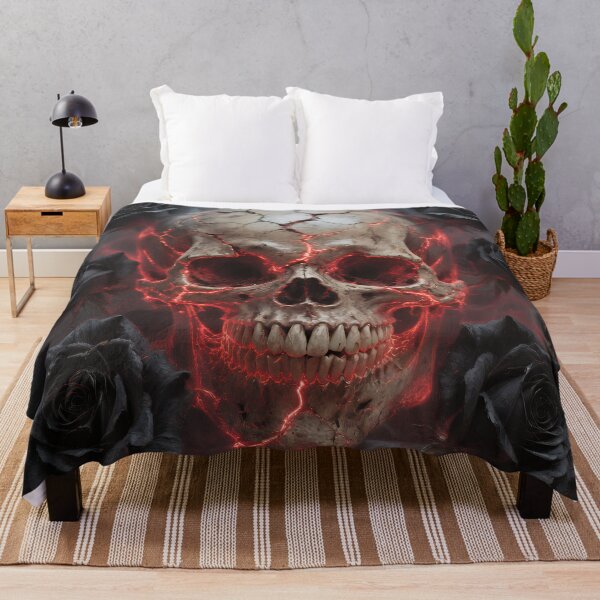 Item preview, Crimson Gothic Skull with Black Roses – Dark Fantasy Gothic Art designed and sold by cr6zym1nd.