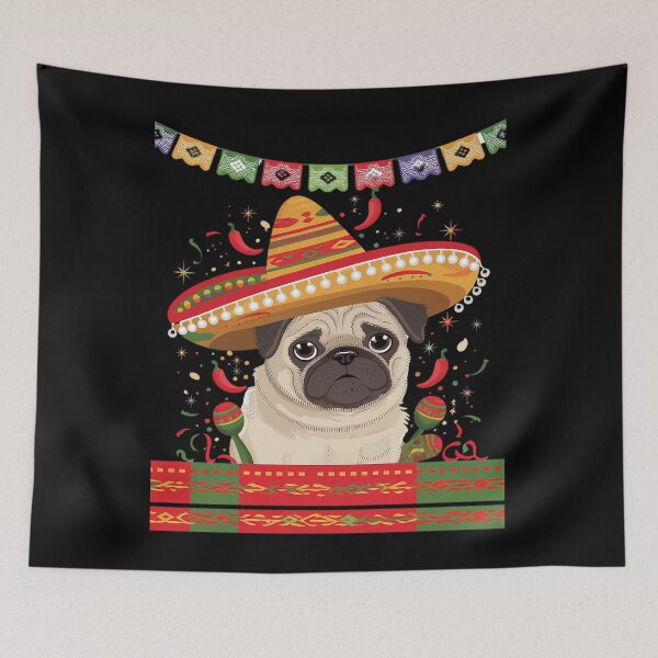 Item preview, Mexico Cinco de Mayo Pug Dog Lover Pet Pug Mom Mexican Party T-Shirt designed and sold by KonopikaaArt.