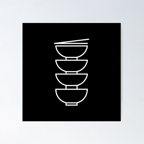 Item preview, Asian Bowl Stack – Vertical Cuisine Logo Tee designed and sold by COYOTE.