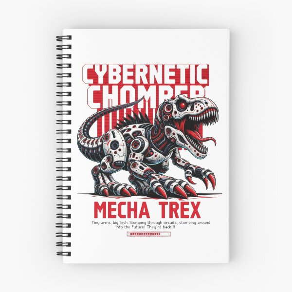Item preview, Cybernetic Chomper Mecha T-Rex — Futuro-Retro Sci-Fi Dinosaur Illustration designed and sold by Colorful-Garden.