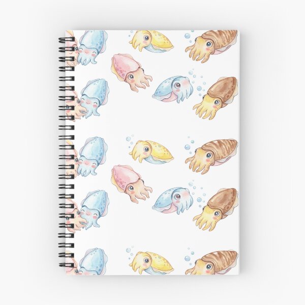 Item preview, Kawaii Watercolor Cuttlefish Pack 4 designed and sold by xMErCUrY03x.