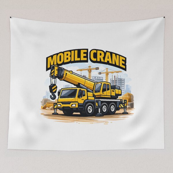 Item preview, Construction Vehicles - Mobile Crane Vintage Retro Design designed and sold by VintageImageInc.