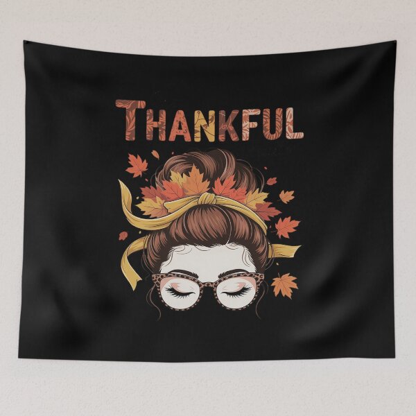 Item preview, One Thankful Realtor Messy Bun Fall Thanksgiving Real Estate designed and sold by MythWoot.