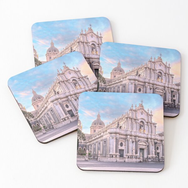 Item preview, Catania Cathedral at Sunset - Sicilian Baroque Architecture designed and sold by mitzobs.