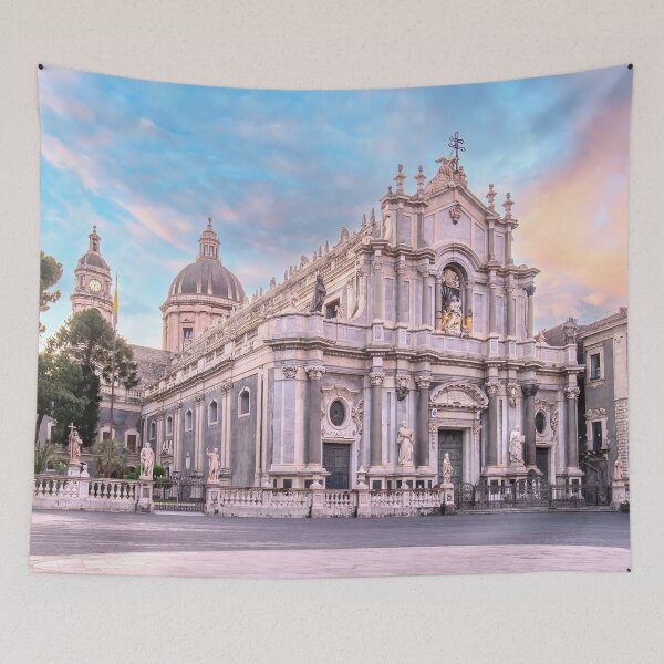 Item preview, Catania Cathedral at Sunset - Sicilian Baroque Architecture designed and sold by mitzobs.