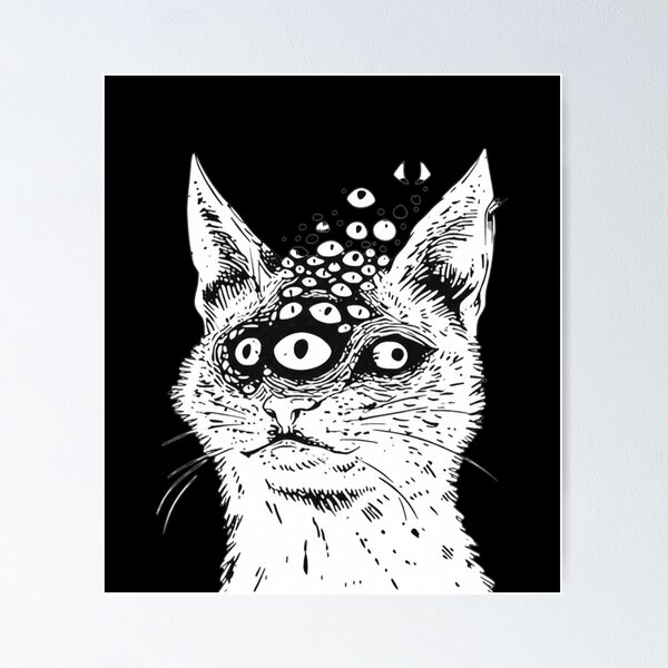 Item preview, Weirdcore Cat, Grunge Harakuju Creepy Horror Goth Cat, Trippy, Gothic, Dark Aesthetic, Crust Punk Grunge  designed and sold by toongstudio.