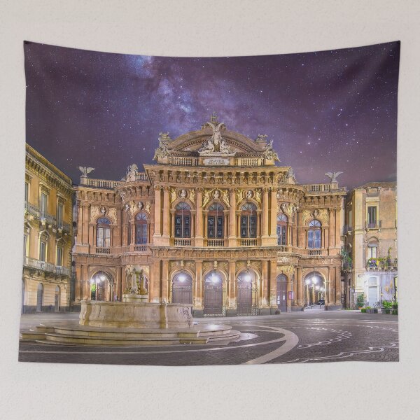 Item preview, Teatro Massimo Bellini under the Milky Way - Catania Night Art designed and sold by mitzobs.