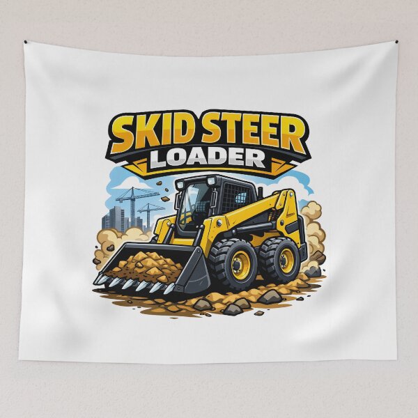 Item preview, Construction Vehicles - Skid Steer Loader Vintage Retro Design designed and sold by VintageImageInc.